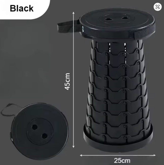 Portable Telescopic Folding Chair Adjustable Height Lightweight Camping Stool