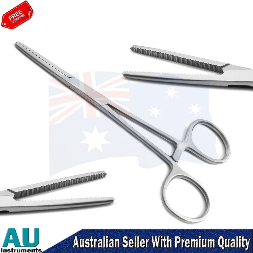 Hemostatic Pean Forceps Locking Pliers & Tissue Suture Iris Gum Scissors