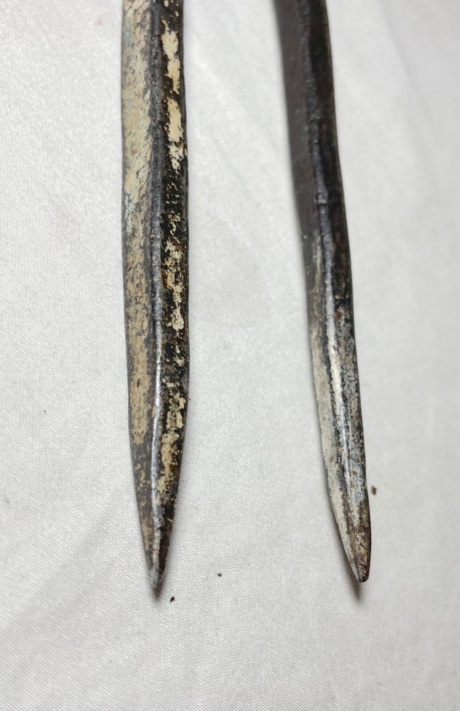 LARGE rare antique 18th century handmade solid wrought iron compass divider tool