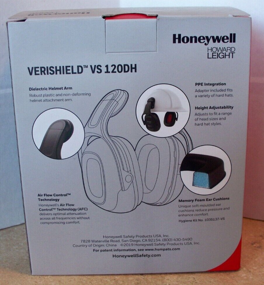 Honeywell Howard Leight Dielectric Helmet Earmuff — Verishield VS 120DH 25db