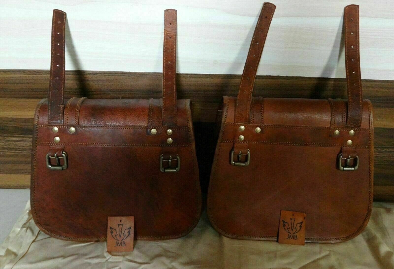 Saddlebags Motorcycle 2Bags Side Pouch Brown Leather Side Pouch Panniers Saddle