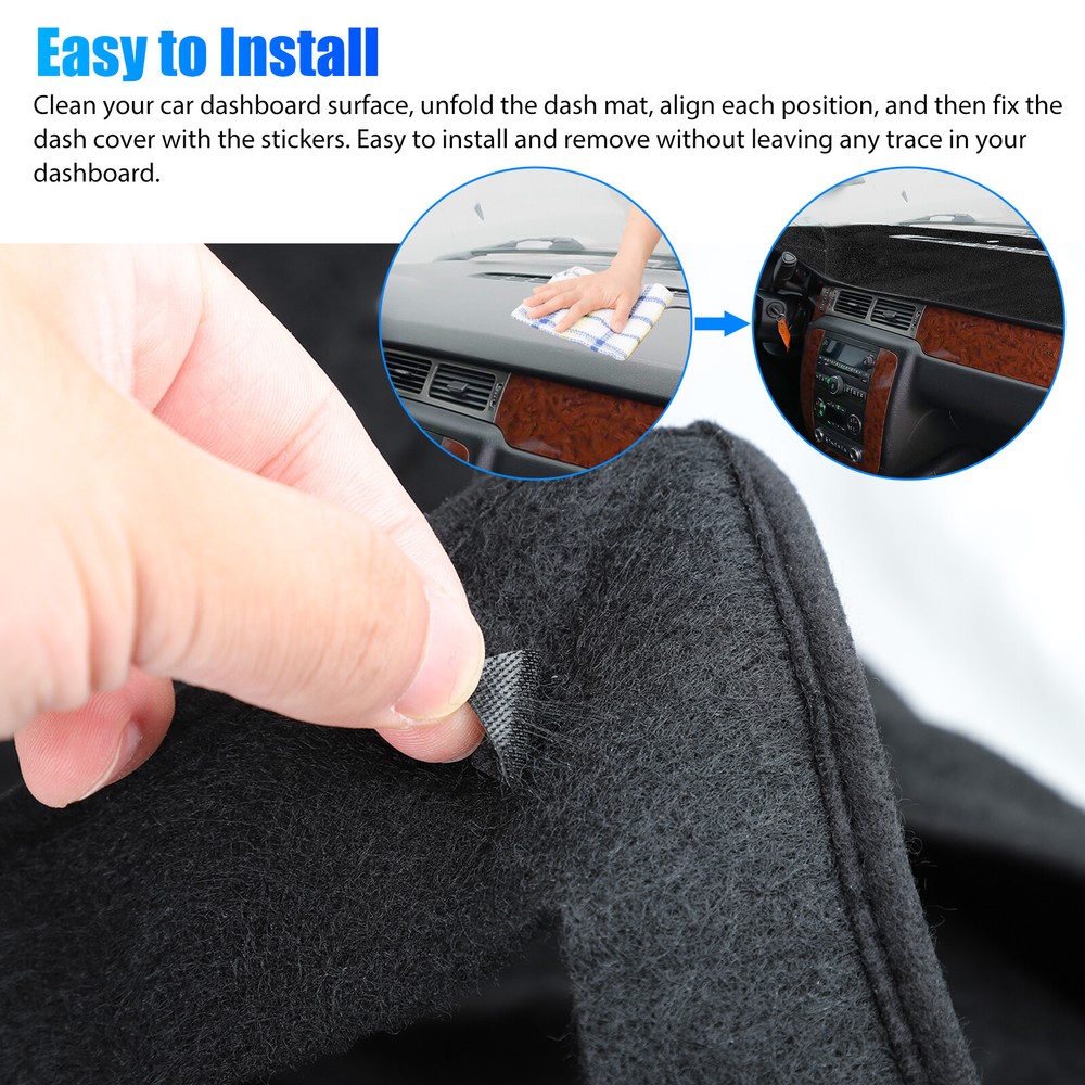 Dashboard Pad Dash Cover Mat For 2007-2014 Chevy Tahoe/Suburban/Avalanche Black