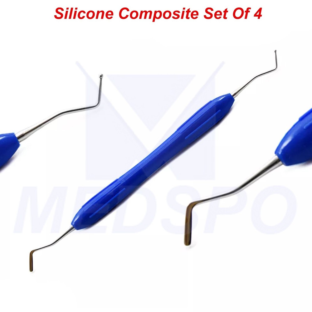 Dental Composite 4PCS Silicon Handle Composite Filling Instruments Restoration