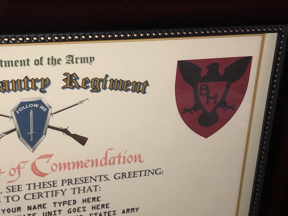 343RD INFANTRY REGIMENT / COMMEMORATIVE - CERTIFICATE OF COMMENDATION