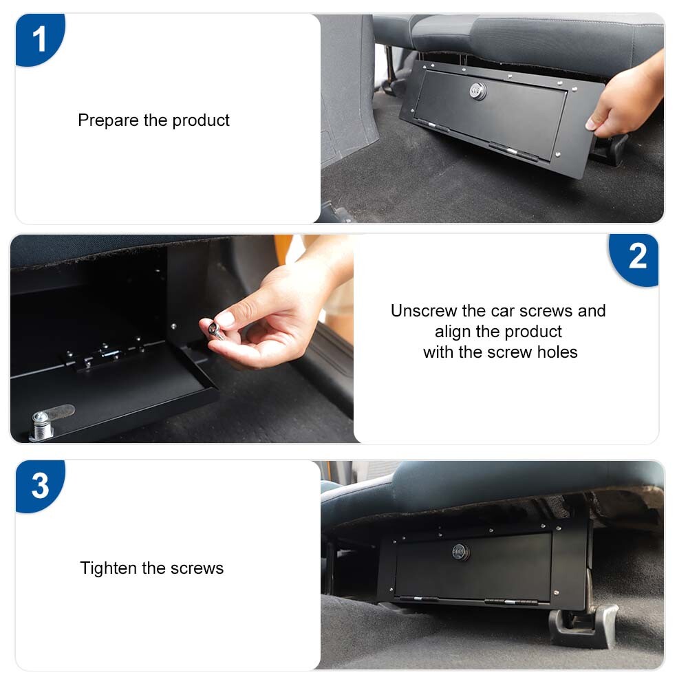Under Seat Combination Lock Safe Box Case Security Organizer For Ford Bronco 4dr