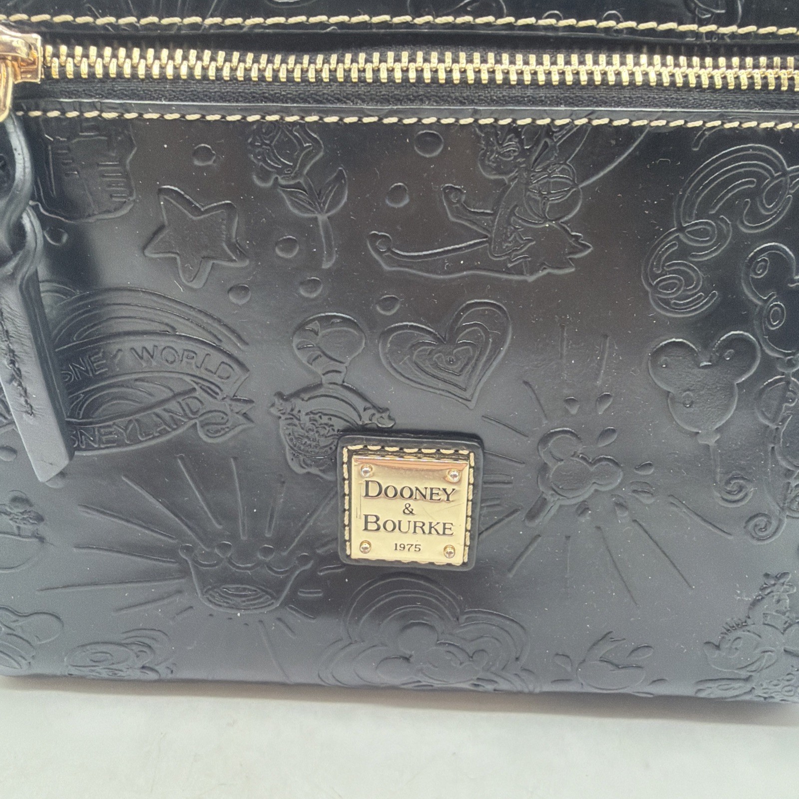 Disney Dooney & Bourke Leather Sketch Allison Crossbody Embossed All Black