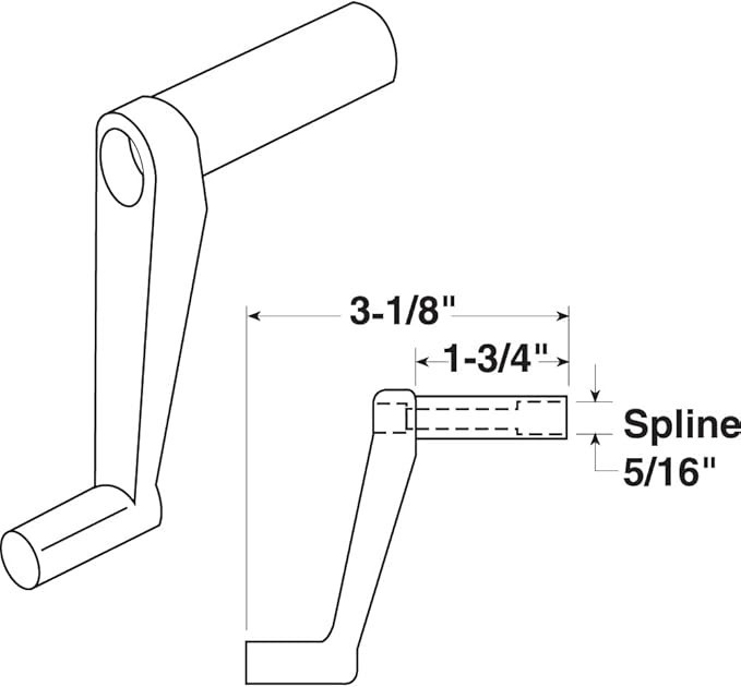 R 7226 Window Handle 13/4 In. Stem Diecast 2 Pack