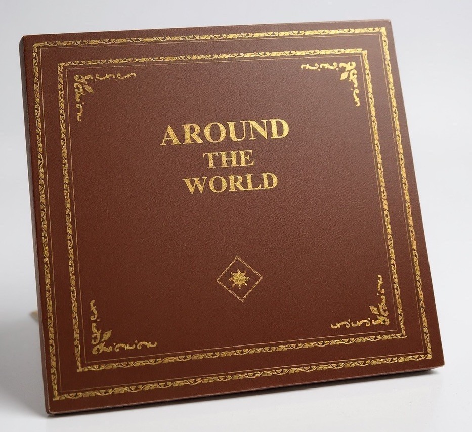 Regency Style Leather Faux Book Stack Side Table