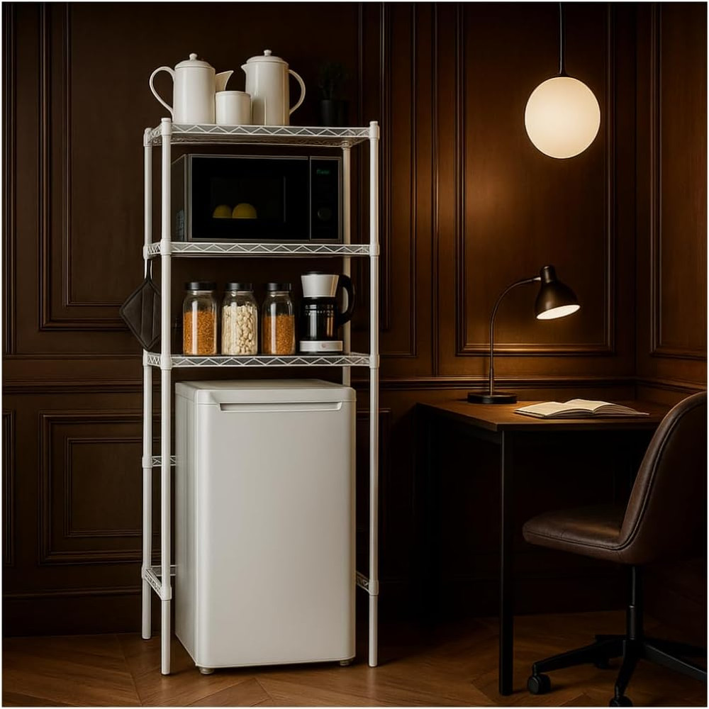 Dorm Mini Fridge Stand with Storage,Over Mini Fridge Shelf ,Small Refrigerator a
