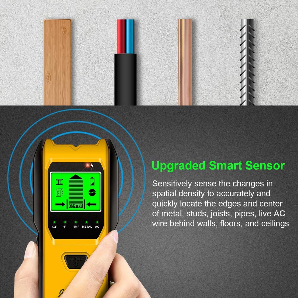 Stud Finder Wall Scanner, 5 in 1 Multifunction Stud Locator Smart Sensor