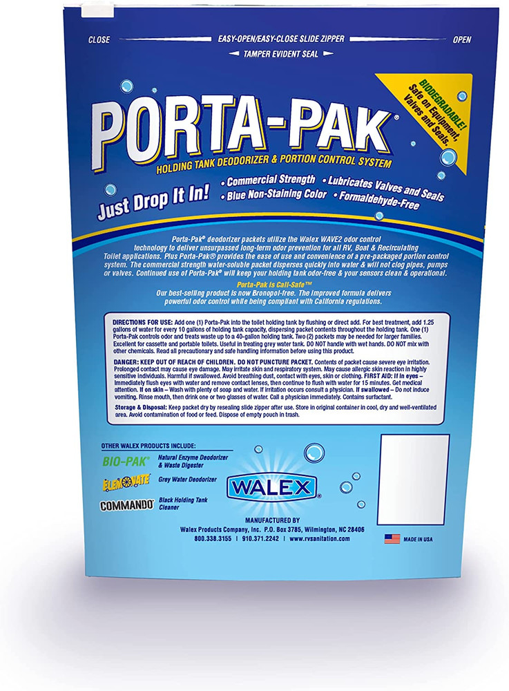 Porta-Pak Black Holding Tank Deodorizer & Portion Control System Drop-Ins - Rapi