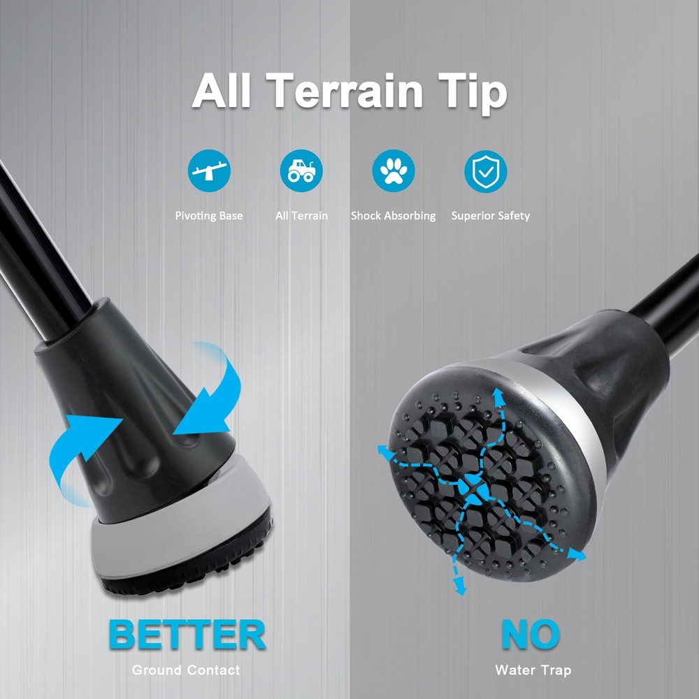 Walking Cane-Foldable,Adjustable,Collapsible,Heavy Duty All Terrain Tip