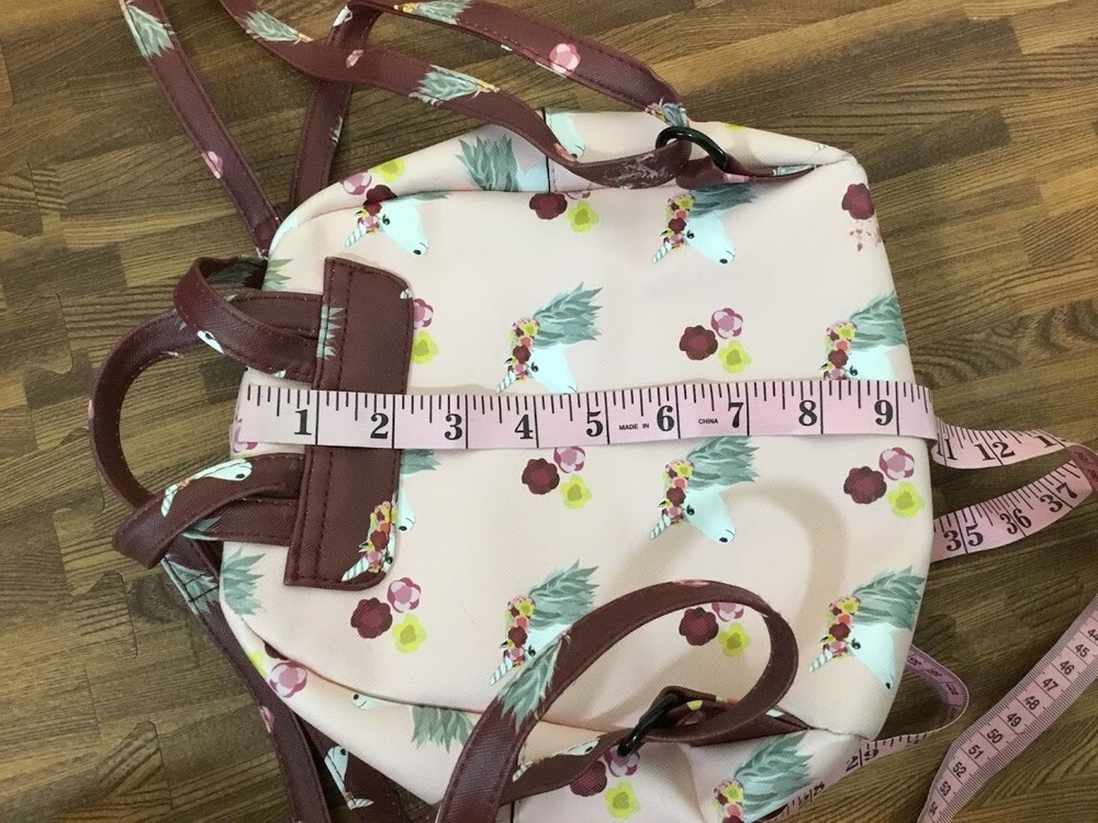Girls School Pink Backpack Unicorn Pattern Adjustable Strap