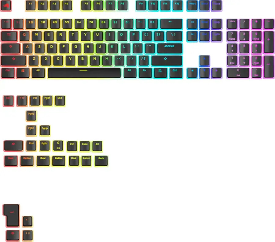 Glorious Aura V3 Pudding-Style Universal Keycaps for TKL Mechanical Keyboard