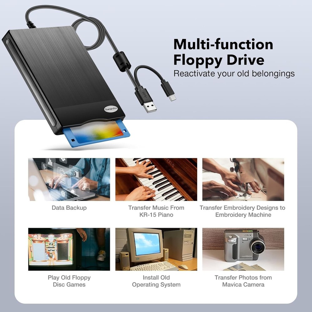 Floppy Disk Reader 3.5 inch USB Floppy Disk Drive External 3 1/2 Floppy disc USB