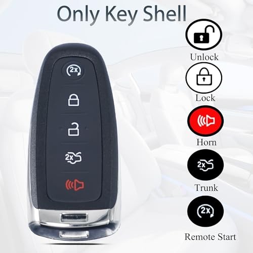 Key Fob Shell Case Replacement Fits for Ford Edge Explorer Focus Taurus Flex