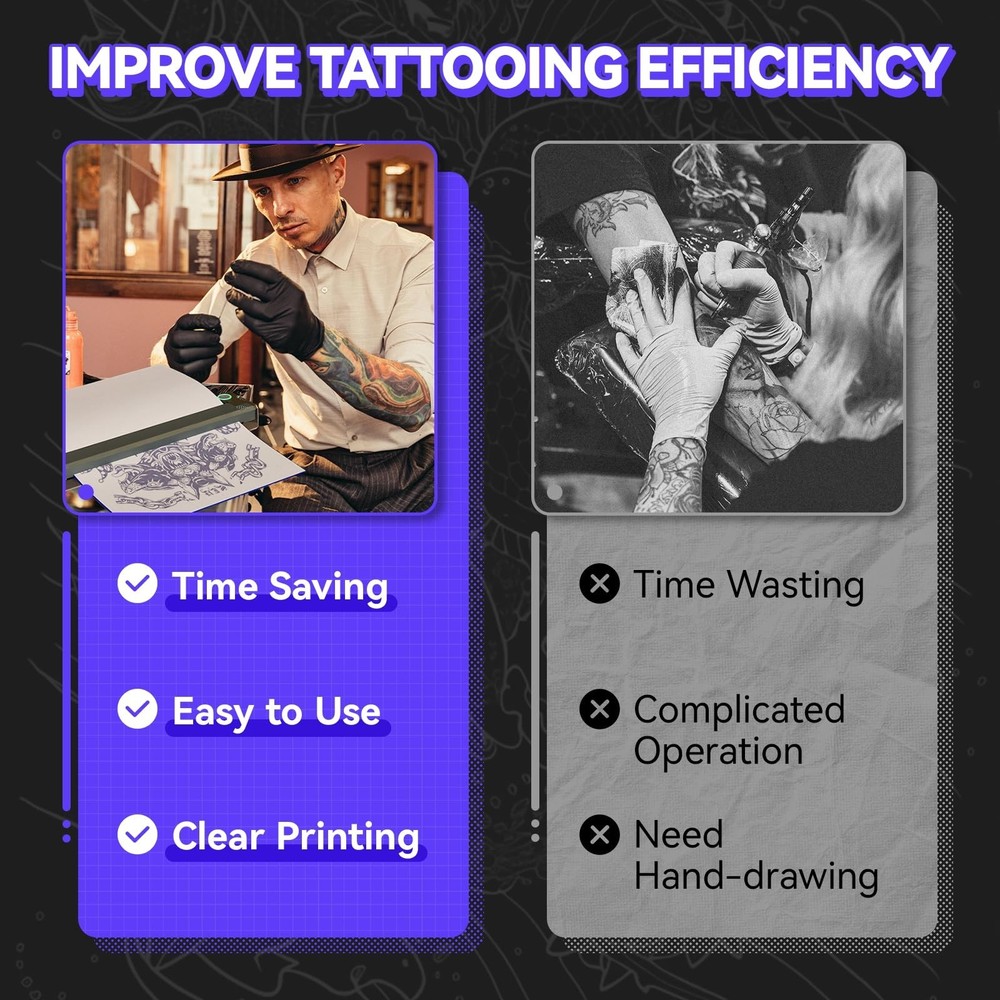 Wireless Tattoo Stencil Printer - Professional & Beginner Friendly, Bluetooth...