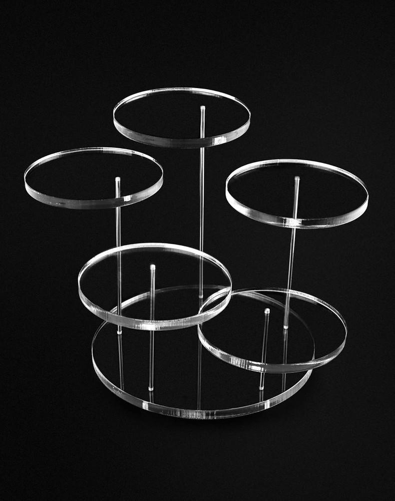 Round Acrylic Products Display Riser Stands 5 Tier Displaying Risers Display New