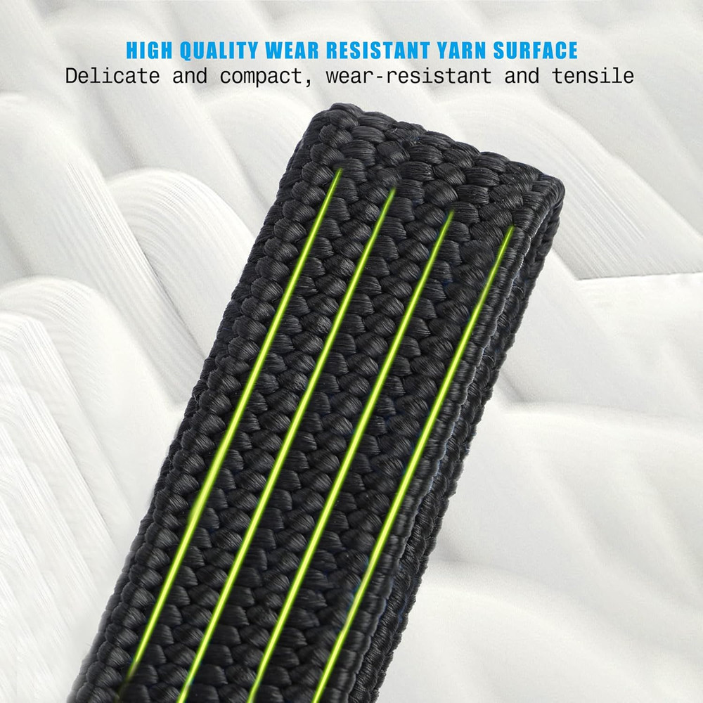 Black Adjustable Bungee Cords with Hooks Set,80" Long Flat Heavy Duty Elasticity