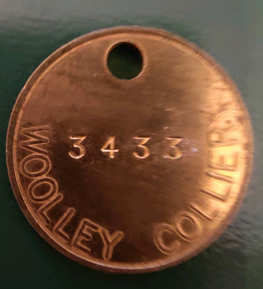 Woolley Colliery Pit Check Tally marked Woolley Colliery 3433