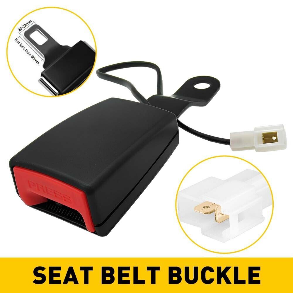 NEW Car Front Seat Belt Buckle Padding Socket Plug Connector with Warning Cable