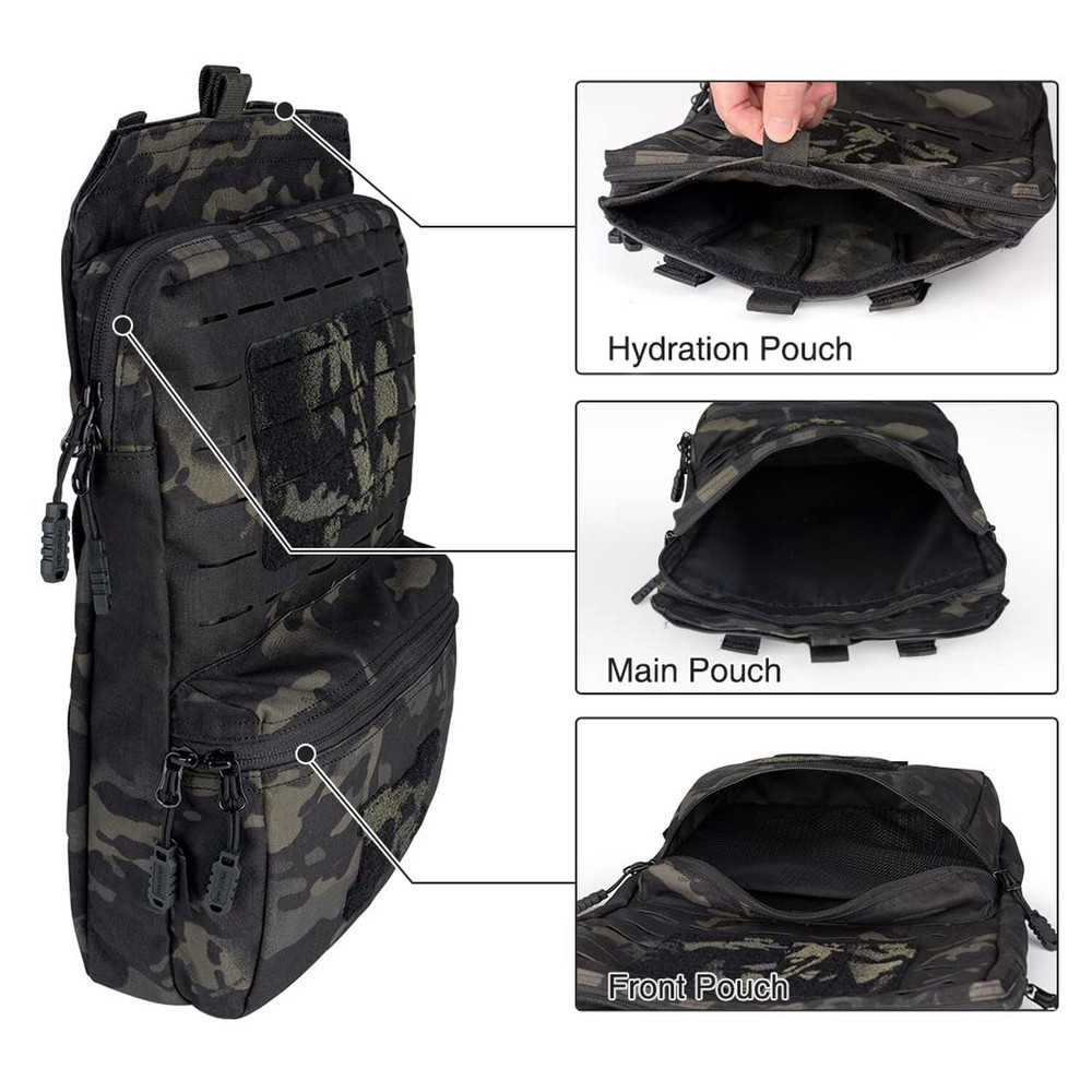 Tactical MOLLE Hydration Pack for 2L Hydration Water Bladder Hydration Bag 50...
