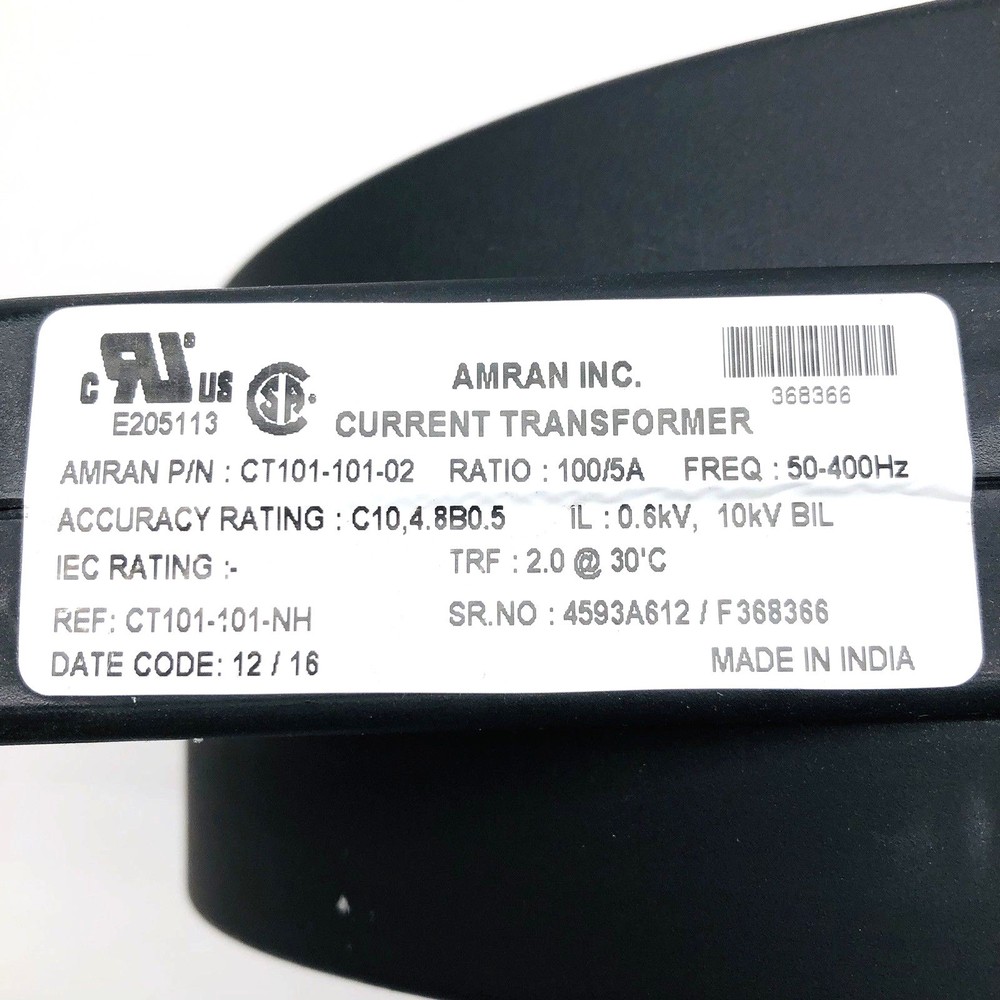 AMRAN-4593A612/F368366-CURRENT TRANSFORMER INSTRUMENTS CROMPTON CT101-101-02 FRE