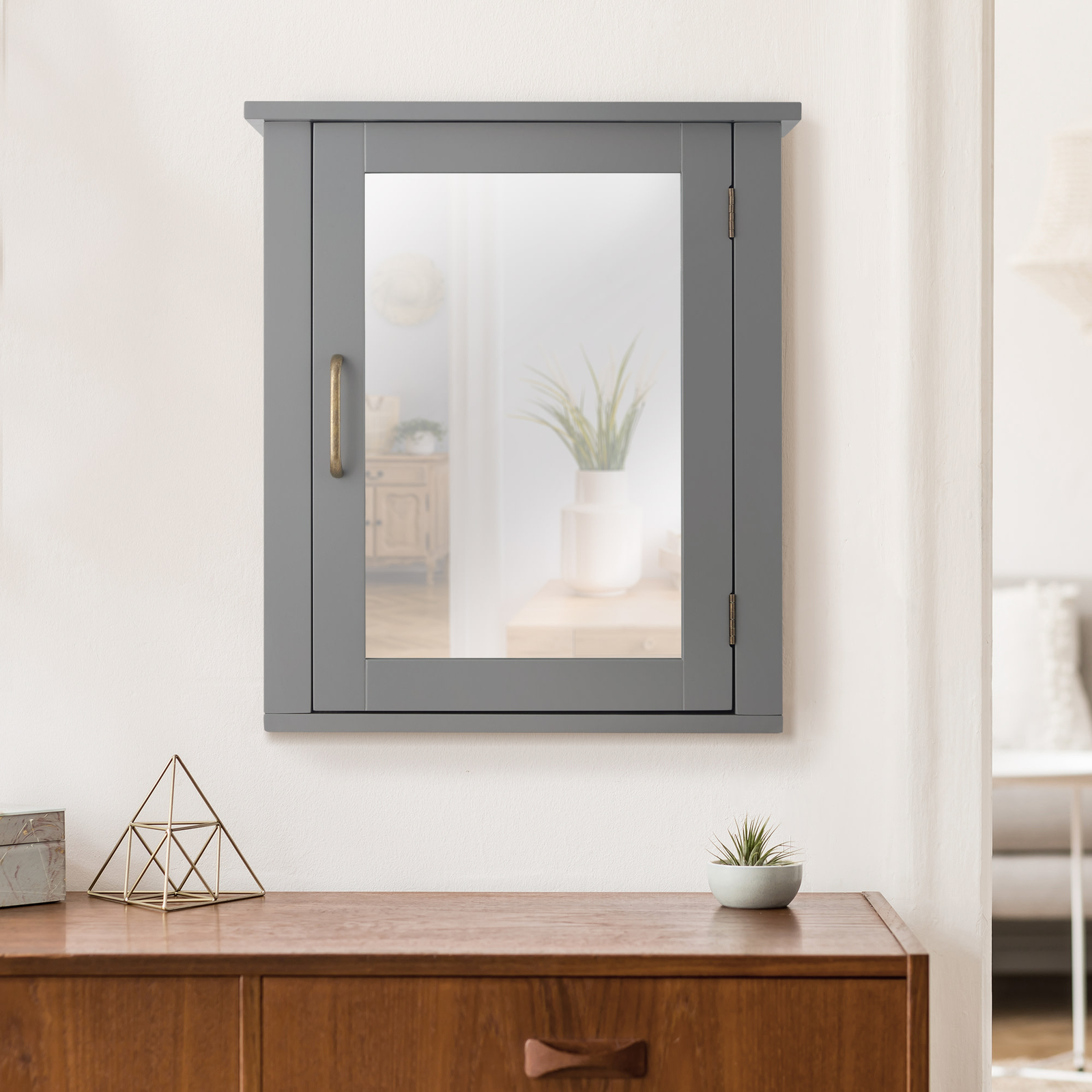 Teamson Home Mercer 46 x 53cm Removable Mirrored Wall Cabinet with an