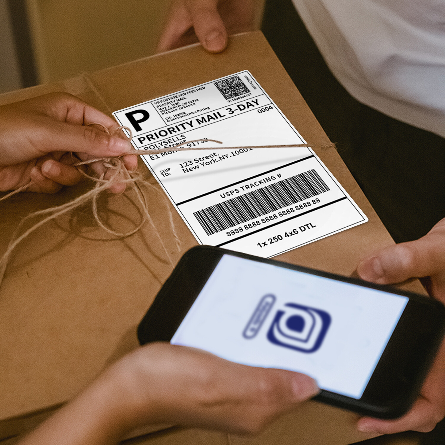 Shipping Labels 8.5x5.5 half sheet Self Adhesive 2 Per Sheet POLYSELLS 2UP