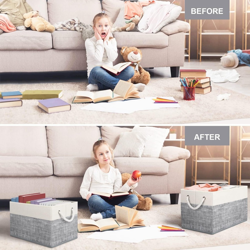 Fab totes Storage Bins [3-Pack], Foldable Storage Baskets for Organizing