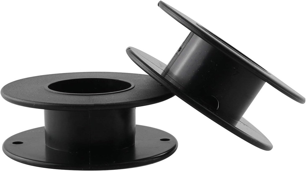 JCBIZ 12Pcs 55Mm Plastic Spool Black Bobbin Empty Spools for Ribbon Beading Stri