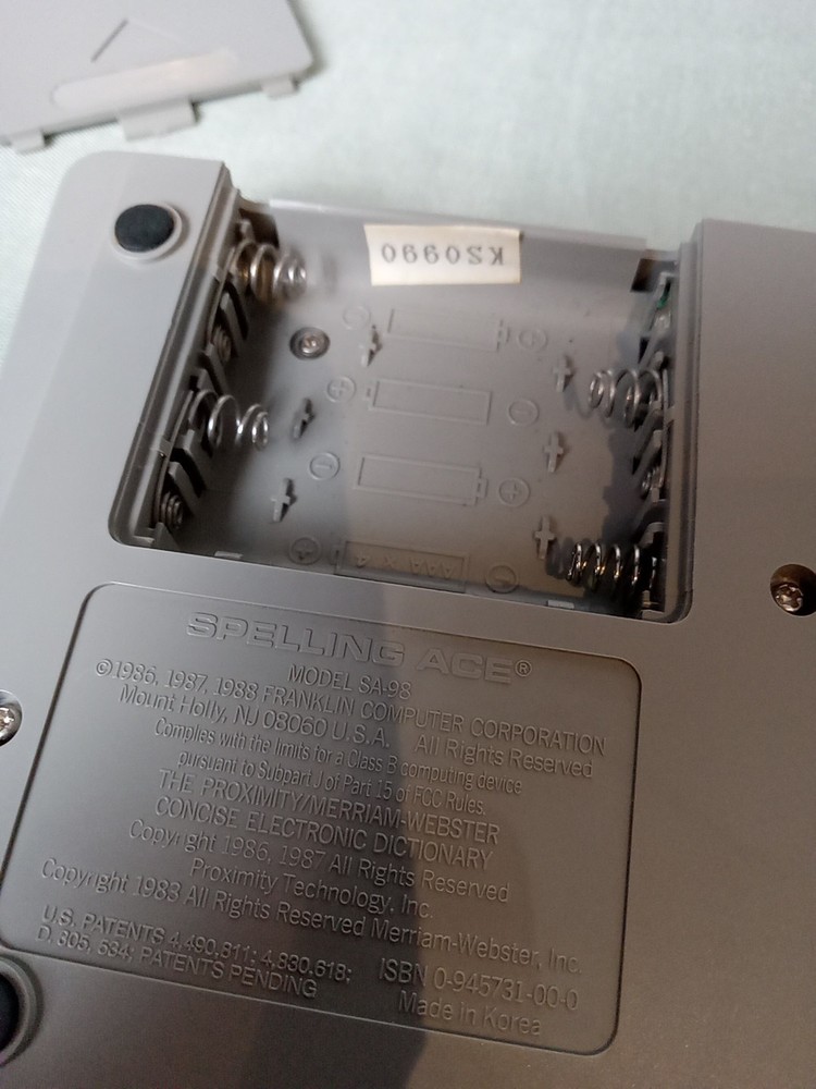 1988 FRANKLIN COMPUTER SPELLING ACE ELECTRONIC Model SA-98 TESTED & WORKS!