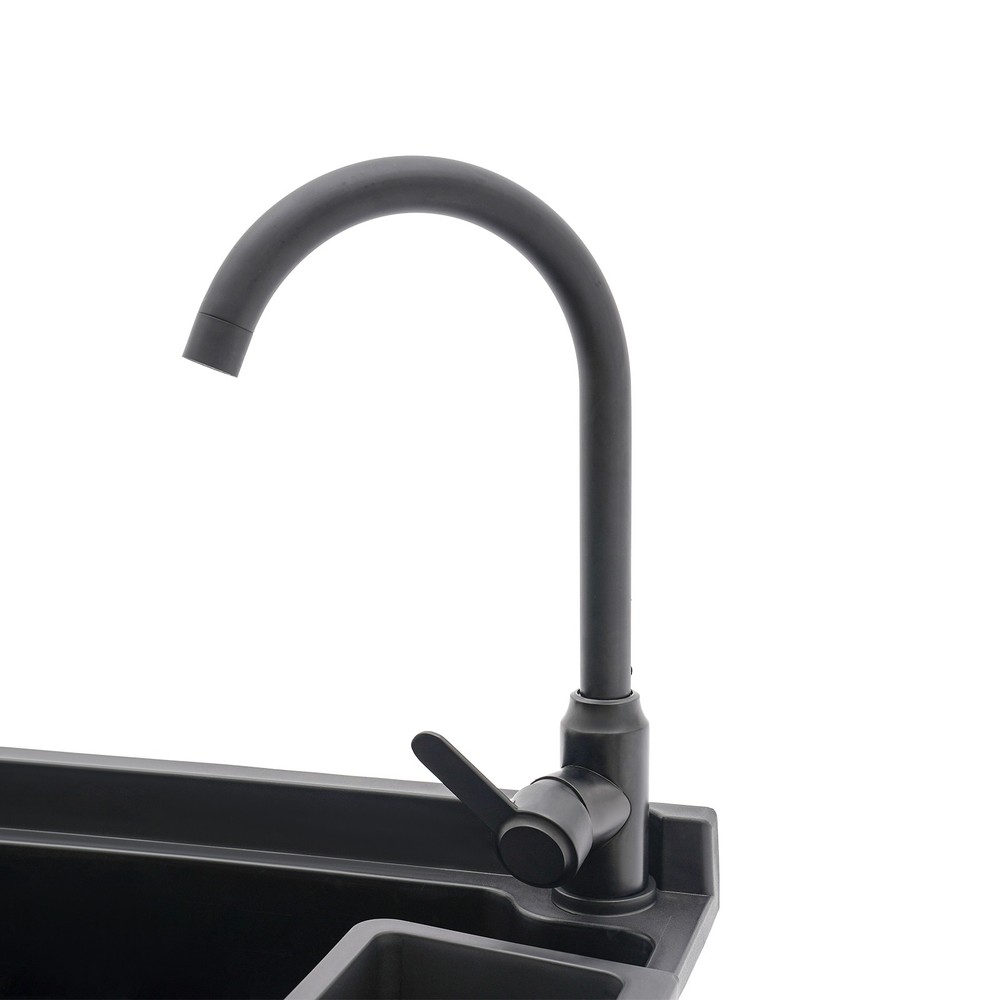 Wall-Mounted Bathroom Sink, Modern Laundry Sink, Rectangular Utility Sink Black