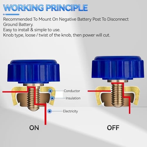 2pcs 12V 80A Motorcycle Top Post Battery Disconnect Switch Cut Off Kill