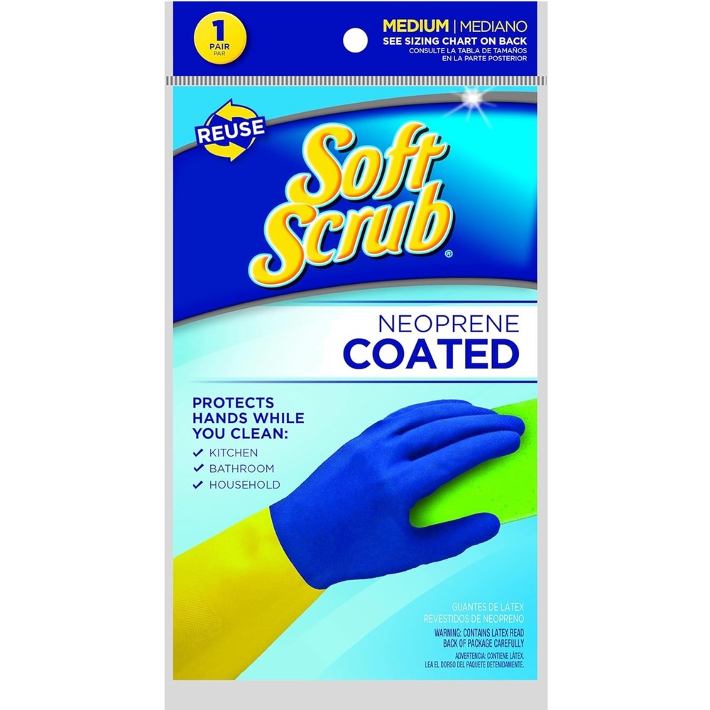 Reusable Medium Neoprene Household Gloves - Embossed Grip for Ultimate Control