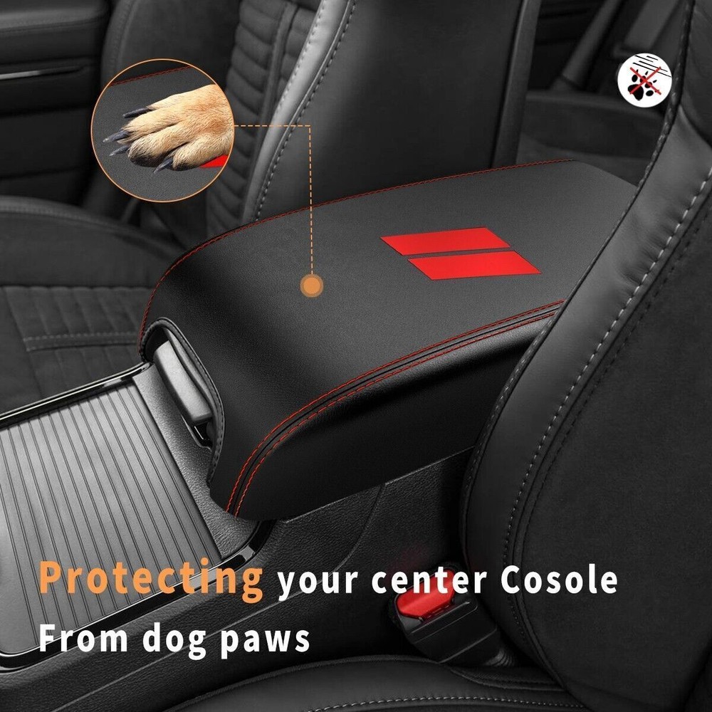 Center Console Armrest Cover Leather For 2011-2023 Dodge Charger Protector
