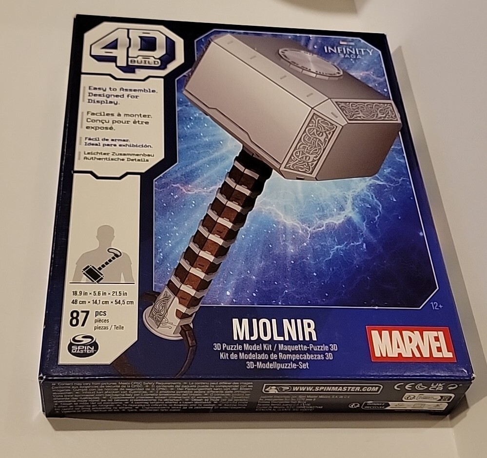 Marvel: 4D Build Thor Mjolnir Hammer 3D Puzzle Spin Master