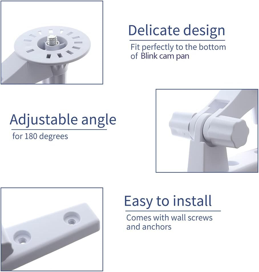 Wall Mount Compatible with Blink Mini Pan-Tilt Camera, 2 Pack Adjustable Angles