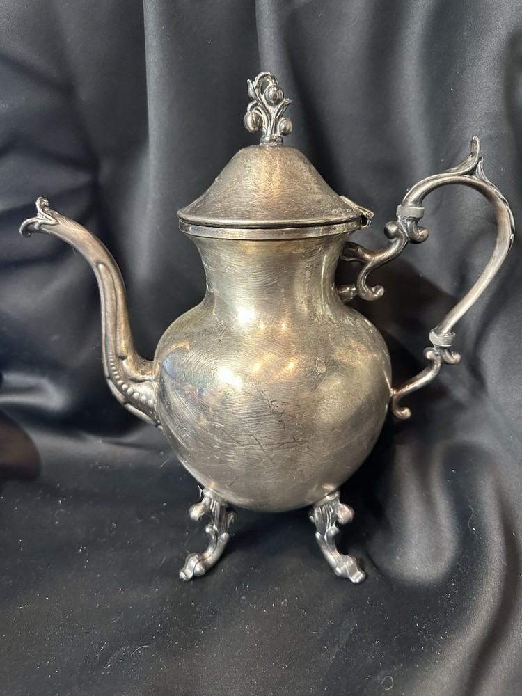 Vtg. Birmingham Silver Co. Silver on Copper 4 Piece Silver Plated Tea Set BSC