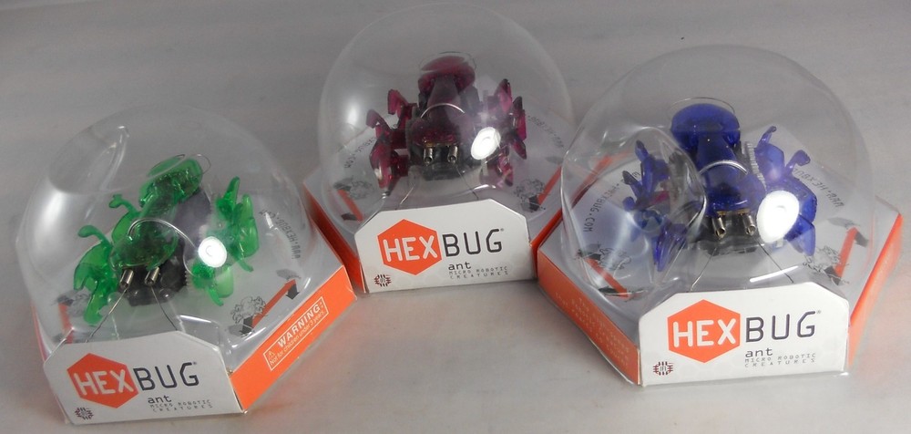 2009 Hexbug Ant Micro Robotic Creatures Blue Red Green 3-Bug Lot New! Unopened!