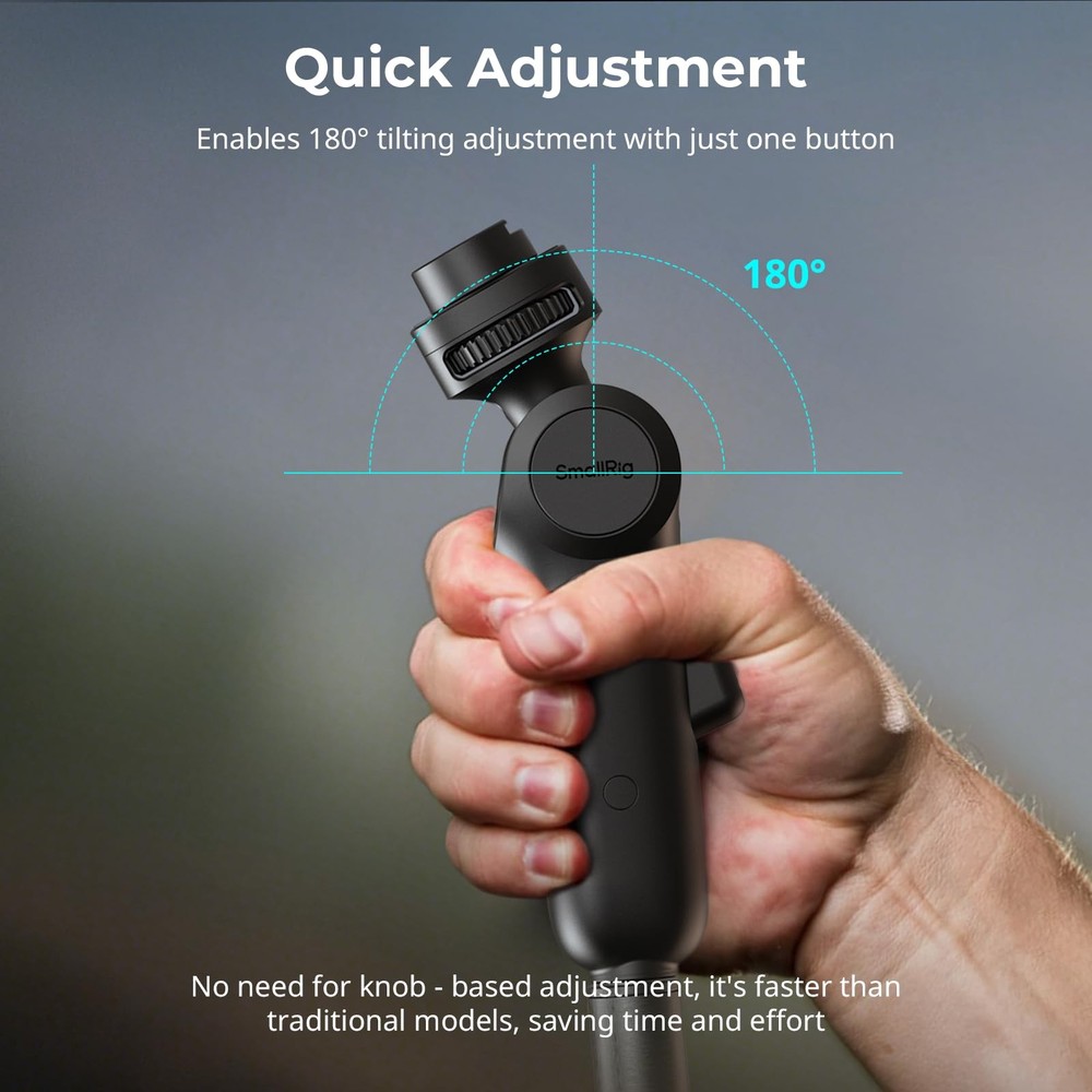 SmallRig Quick Adjustment Light Stand Adapter, One-Button 180° Pitch Black