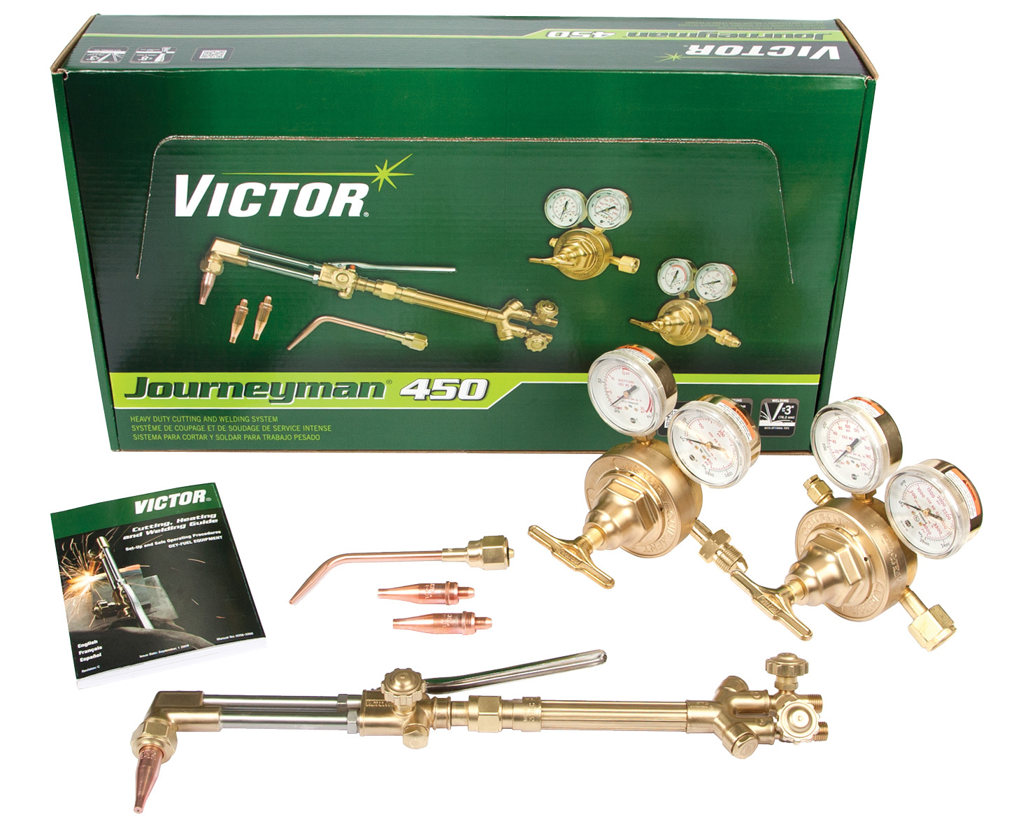 0384-0807 Victor Journeyman 450 Torch Kit Set With Regulators CA2460 315FC SR450