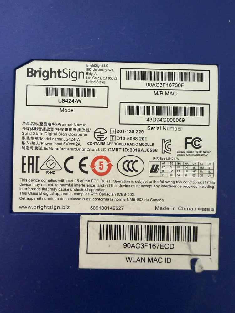 BrightSign LS424 w/WiFi