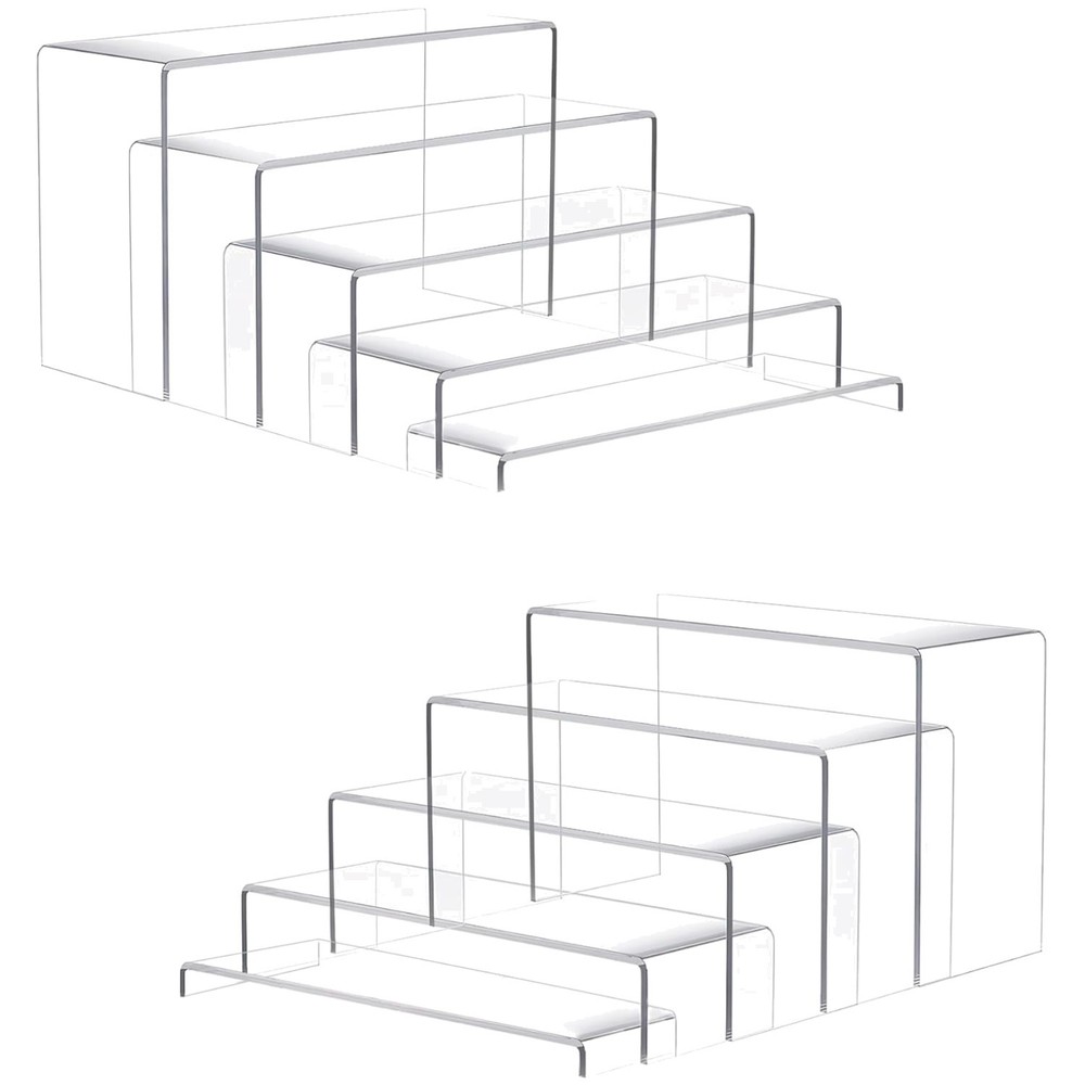 Durable 10 Pcs Clear Display Risers for Effortless Organization and Visibility