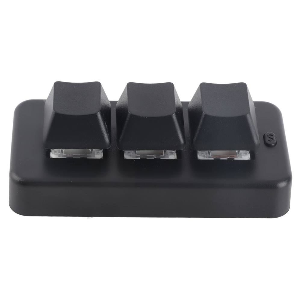 Black 3 Key Keypad RGB Backlit 3 Keys USB Interface Mini Mechanical Program