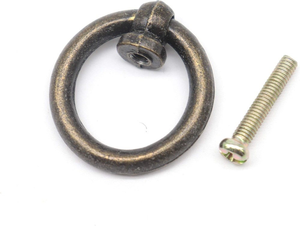 Binifimux 8Pcs Vintage Drop Ring Knobs Pulls for Dresser Drawer, Single Hole