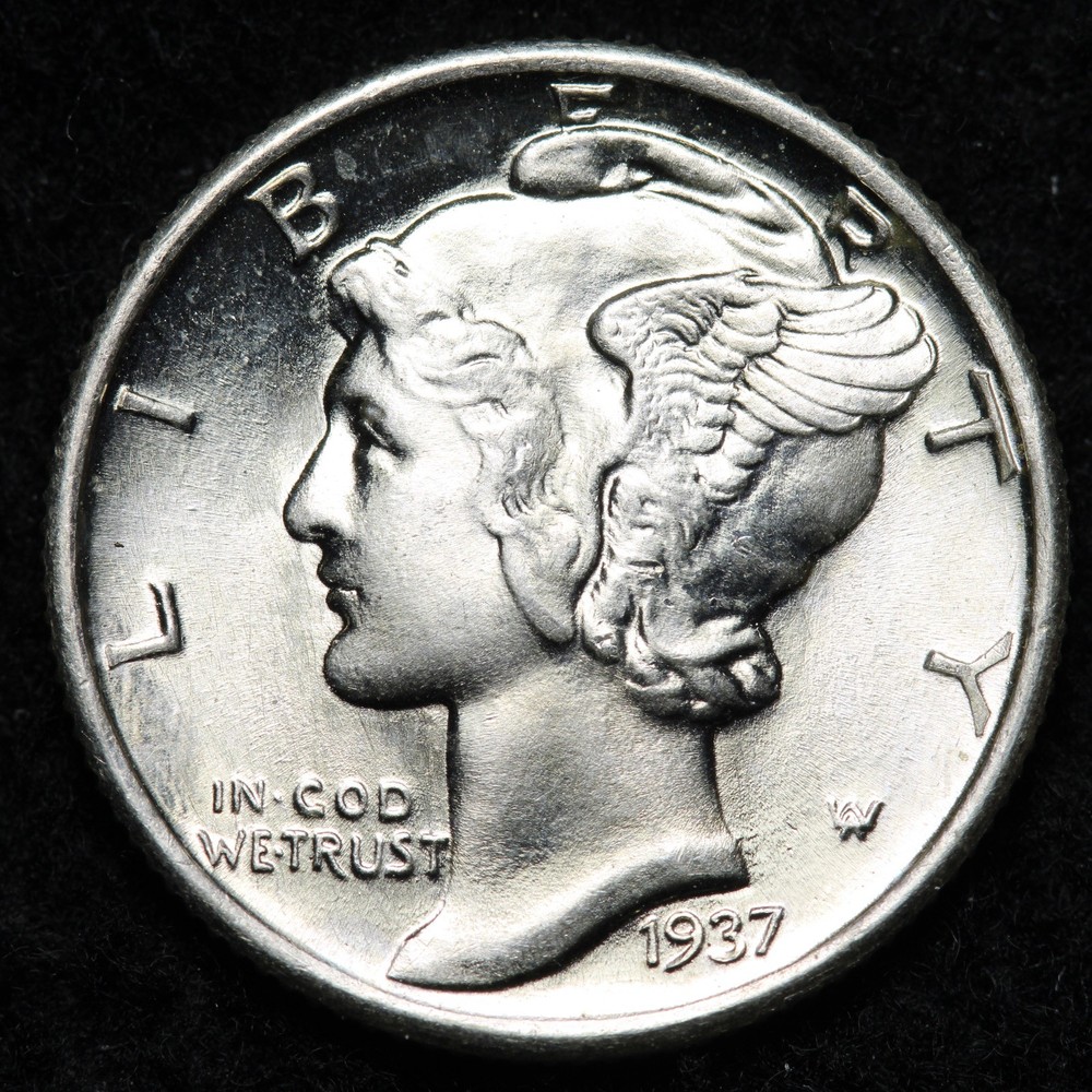 1937 Mercury Silver Dime BU *UNCIRCULATED* MS E321 AYM