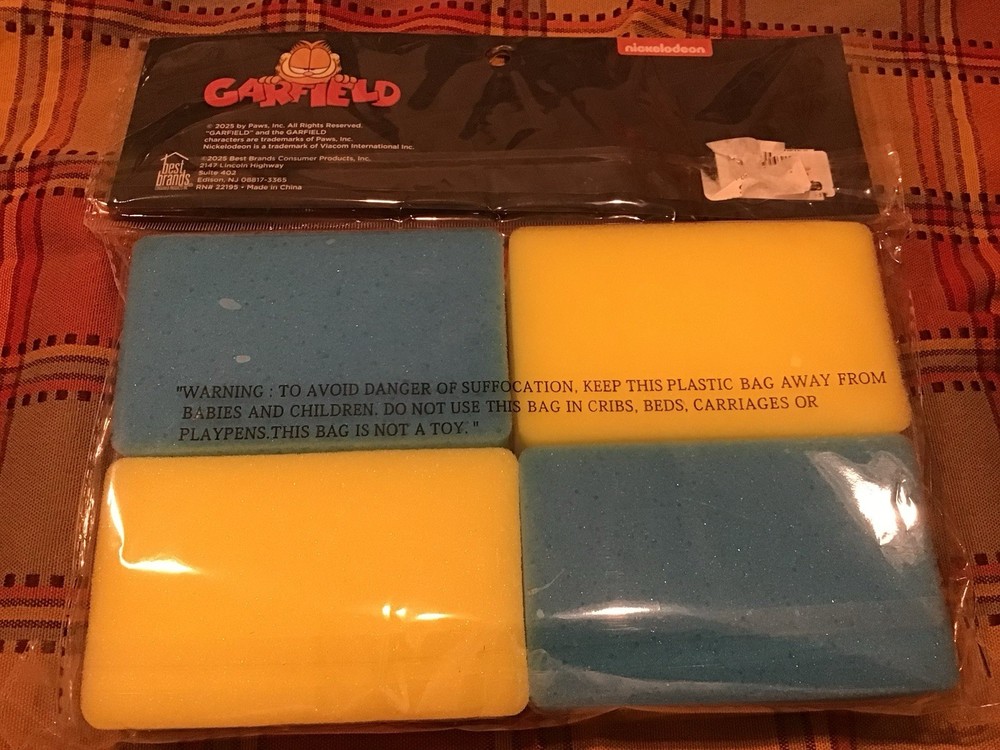 Garfield 4 Pack Cleaning Sponges -new