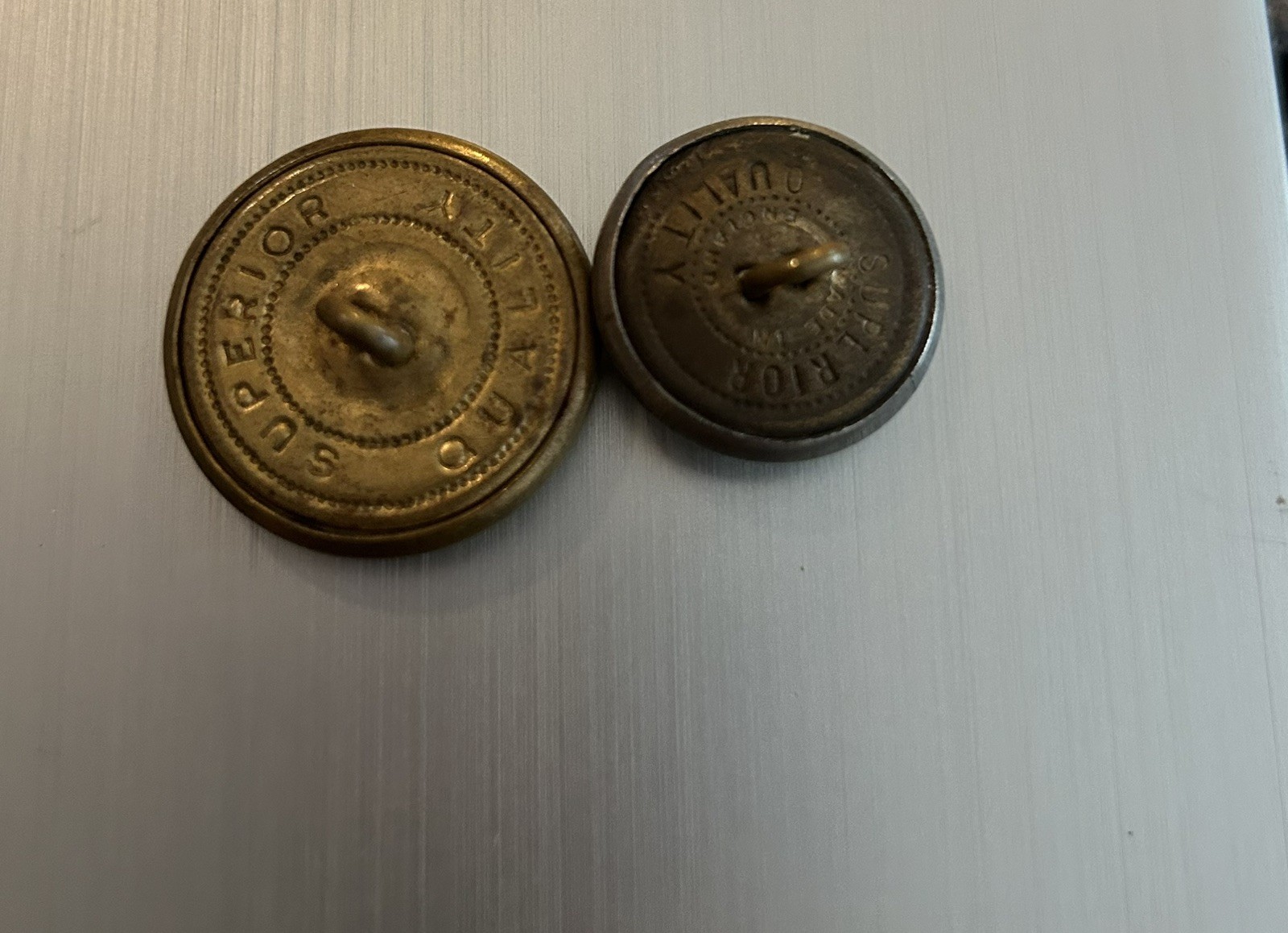 Police Button Vintage Collectible 1890 1 Gold 1 Silver Quality Police Button