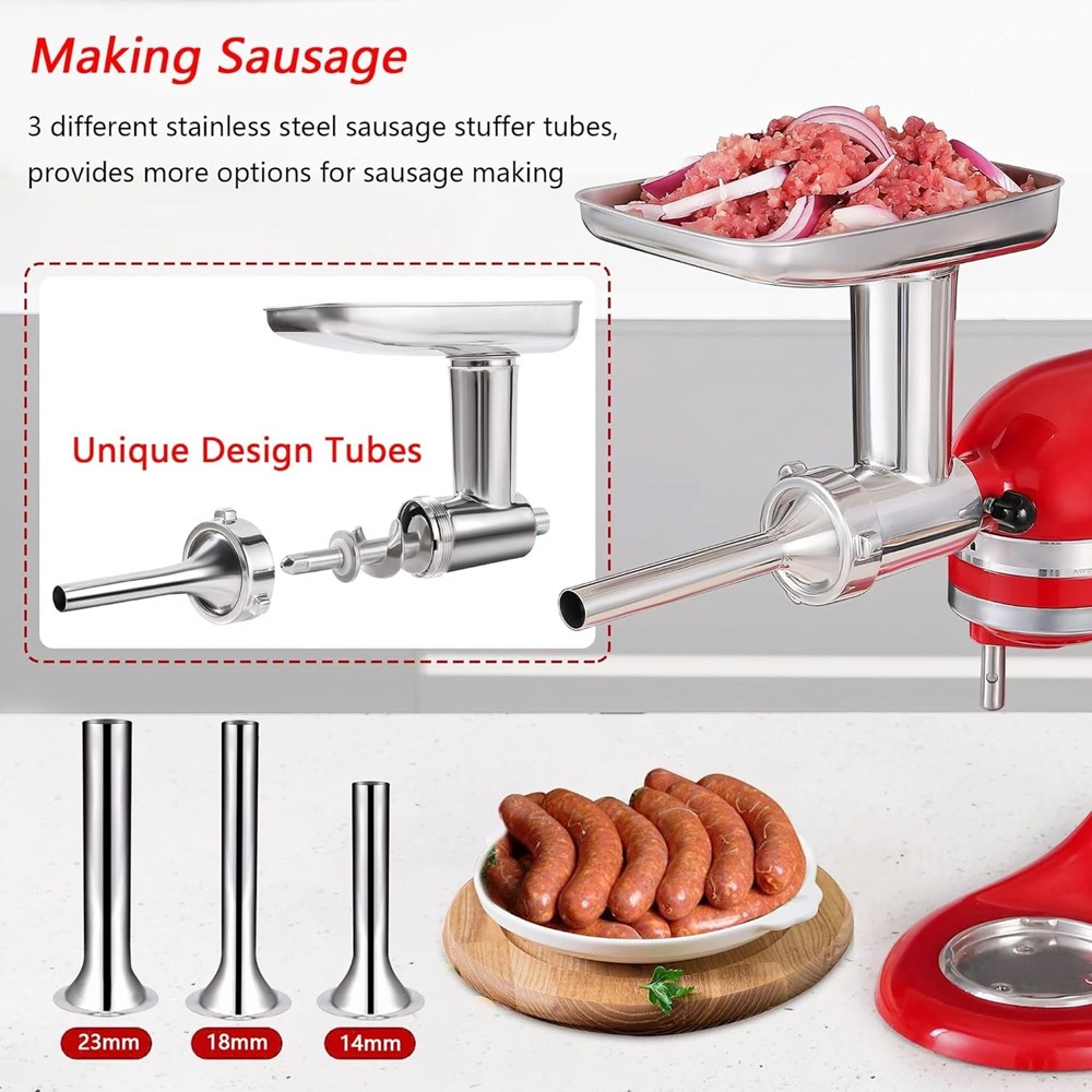 Kitchen Food Meat Grinder Sausage Stuffer Attachment For Kitchen-Aid Stand Mixer